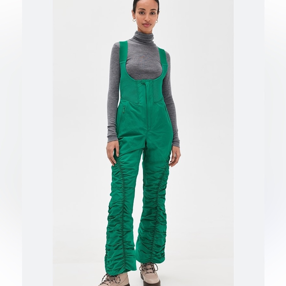 Free People Movement Lift Laugh Love Ski Bib Green Glow XS